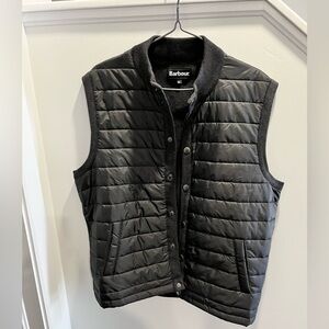 Barbour Men's Grey Quilted Hybrid Sweater Vest